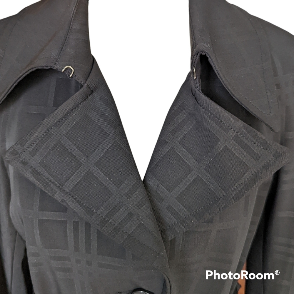 Hilary Radley Black Heavy-Weight Trench Coat Size SP - Picture 3 of 8